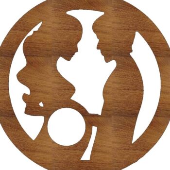 Intra απο ξύλο plywood 3mm-4mm πάχος – ξύλο κορνίζας εγκυμοσύνης 25x25 cm INTRAVECTRY-MY555008 - Image 2