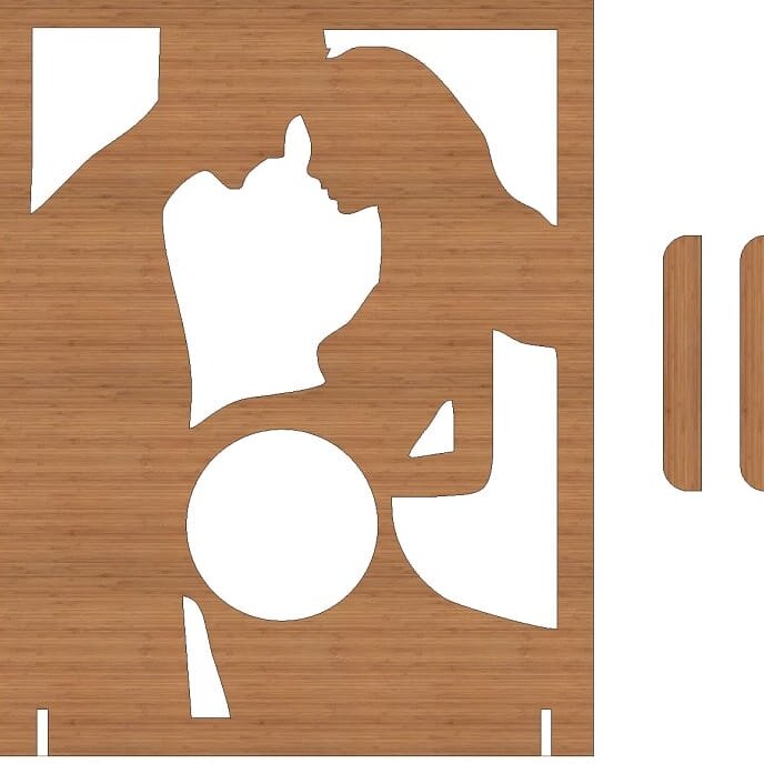 Intra απο ξύλο plywood 3mm-4mm πάχος – Κορνίζα για το ξύλο πρώτης φωτογραφίας 45x50 cm INTRAVECTRY-MY555012 - Image 2