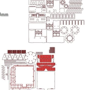 Intra απο ξύλο plywood 3mm-4mm πάχος – ξύλο 3D ξύλινου μοντέλου Maiden Tower 40x40 cm INTRAVECTRY-MY555020 - Image 2