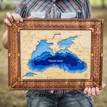 Intra απο ξύλο plywood 3mm-4mm πάχος – Πολυεπίπεδο Ξύλινο ξύλο χάρτη Μαύρης Θάλασσας 25x25 cm INTRAVECTRY-MY555031 - Image 1