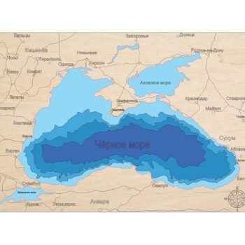 Intra απο ξύλο plywood 3mm-4mm πάχος – Πολυεπίπεδο Ξύλινο ξύλο χάρτη Μαύρης Θάλασσας 25x25 cm INTRAVECTRY-MY555031 - Image 3