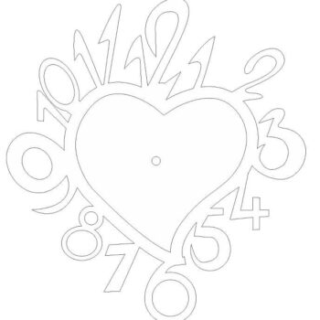 Intra απο ξύλο plywood 3mm-4mm πάχος – ξύλο ρολόι τοίχου σε σχήμα καρδιάς 20x25 cm INTRAVECTRY-MY561031 - Image 2