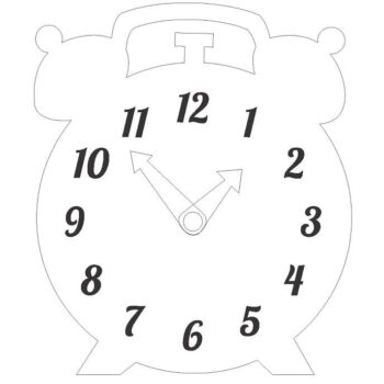 Intra απο ξύλο plywood 3mm-4mm πάχος – ξύλο κλασικού ρολογιού τοίχου σε σχήμα ξυπνητηριού 12x15 cm INTRAVECTRY-MY561034 - Image 2