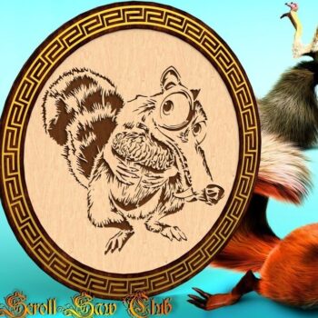 Intra απο ξύλο plywood 3mm-4mm πάχος – Ξύλινη λίμα μαγνήτης Saber Toothed Squirrel 30x30 cm INTRAVECTRY-MY555053 - Image 1