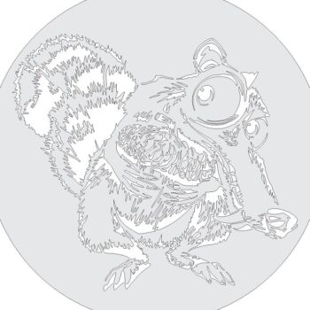 Intra απο ξύλο plywood 3mm-4mm πάχος – Ξύλινη λίμα μαγνήτης Saber Toothed Squirrel 30x30 cm INTRAVECTRY-MY555053 - Image 2