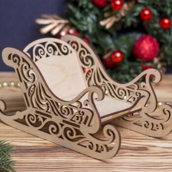 Intra απο ξύλο plywood 3mm-4mm πάχος – Κύλιση Saw Santa Sleigh File 30x35 cm INTRAVECTRY-MY555060 - Image 1