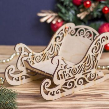 Intra απο ξύλο plywood 3mm-4mm πάχος – Κύλιση Saw Santa Sleigh File 30x35 cm INTRAVECTRY-MY555060 - Image 2