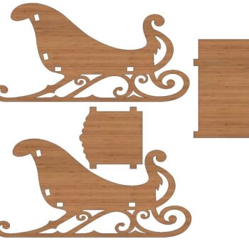 Intra απο ξύλο plywood 3mm-4mm πάχος – ξύλο κόντρα πλακέ Santa Sleigh 15x20 cm INTRAVECTRY-MY555061 - Image 2