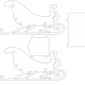 Intra απο ξύλο plywood 3mm-4mm πάχος – ξύλο κόντρα πλακέ Santa Sleigh 15x20 cm INTRAVECTRY-MY555061 - Image 3