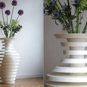 Intra απο ξύλο plywood 3mm-4mm πάχος – ξύλο βάζου λουλουδιών με στρογγυλή στρώση 25x25 cm INTRAVECTRY-MY557205