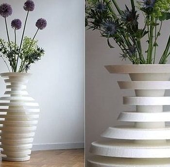 Intra απο ξύλο plywood 3mm-4mm πάχος – ξύλο βάζου λουλουδιών με στρογγυλή στρώση 45x50 cm INTRAVECTRY-MY555073 - Image 1