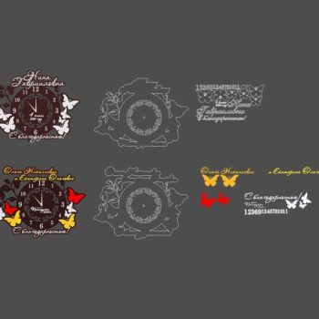 Intra απο ξύλο plywood 3mm-4mm πάχος – Εξατομικευμένο ξύλο ρολογιού τοίχου Butterfly 25x30 cm INTRAVECTRY-MY555081 - Image 3