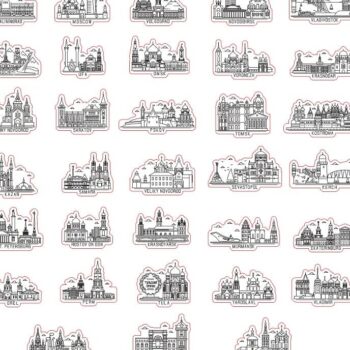 Intra απο ξύλο plywood 3mm-4mm πάχος – ξύλο ρωσικών πόλεων με μαγνήτες ξύλου 45x50 cm INTRAVECTRY-MY561375 - Image 2