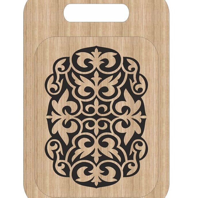 Intra απο ξύλο plywood 3mm-4mm πάχος – Ορθογώνια σανίδα κοπής με λίμα λαβής 35x40 cm INTRAVECTRY-MY555095