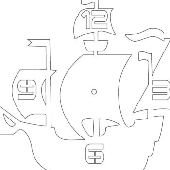 Intra απο ξύλο plywood 3mm-4mm πάχος – Ξύλινο ξύλο ρολογιού τοίχου σε σχήμα πλοίου 30x35 cm INTRAVECTRY-MY561038 - Image 2