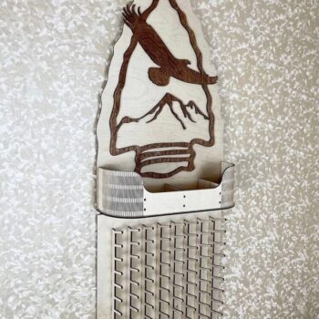 Intra απο ξύλο plywood 3mm-4mm πάχος – ξύλο ραφιών με κλωστές ραπτικής στον τοίχο 25x30 cm INTRAVECTRY-MY555109 - Image 1