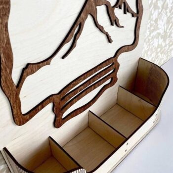 Intra απο ξύλο plywood 3mm-4mm πάχος – ξύλο ραφιών με κλωστές ραπτικής στον τοίχο 25x30 cm INTRAVECTRY-MY555109 - Image 4