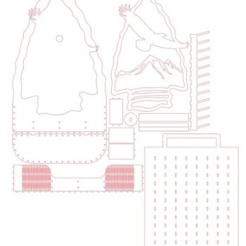 Intra απο ξύλο plywood 3mm-4mm πάχος – ξύλο ραφιών με κλωστές ραπτικής στον τοίχο 25x30 cm INTRAVECTRY-MY555109 - Image 5