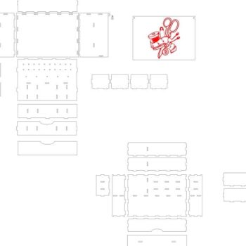 Intra απο ξύλο plywood 3mm-4mm πάχος – ξύλο Organizer κλωστής ραπτικής 50x60 cm INTRAVECTRY-MY555114 - Image 2