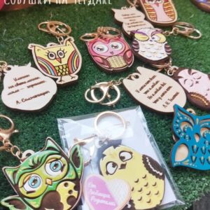 Intra απο ξύλο plywood 3mm-4mm πάχος – Σετ ξύλο Ξύλινο Μπρελόκ κουκουβάγιας 30x35 cm INTRAVECTRY-MY555122