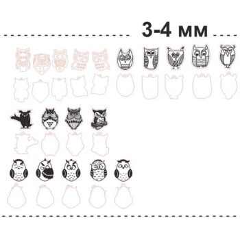 Intra απο ξύλο plywood 3mm-4mm πάχος – Σετ ξύλο Ξύλινο Μπρελόκ κουκουβάγιας 30x35 cm INTRAVECTRY-MY555122 - Image 5