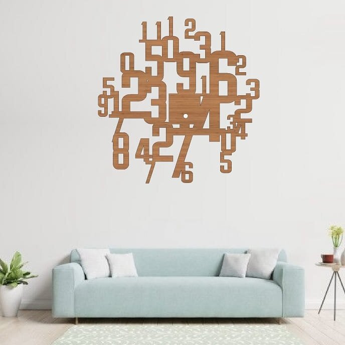 Intra απο ξύλο plywood 3mm-4mm πάχος – ξύλο ρολόι τοίχου αριθμών 20x25 cm INTRAVECTRY-MY555128