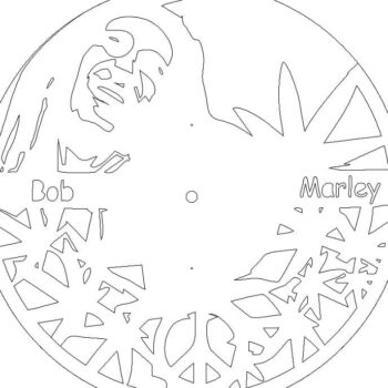 Intra απο ξύλο plywood 3mm-4mm πάχος – ξύλο ρολογιού τοίχου βινυλίου Bob Marley 30x35 cm INTRAVECTRY-MY560756 - Image 2