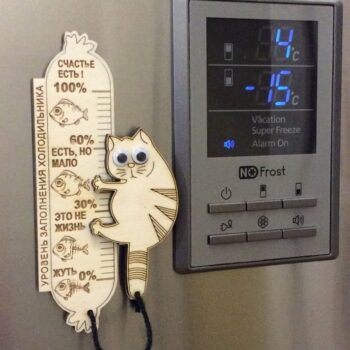 Intra απο ξύλο plywood 3mm-4mm πάχος – ξύλο Magnet κατάστασης πλήρωσης ψυγείου 15x15 cm INTRAVECTRY-MY555146 - Image 1