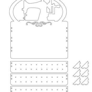 Intra απο ξύλο plywood 3mm-4mm πάχος – Ξύλινο ξύλο ράφι με κλωστές 60 καρουλιών 40x40 cm INTRAVECTRY-MY555148 - Image 2