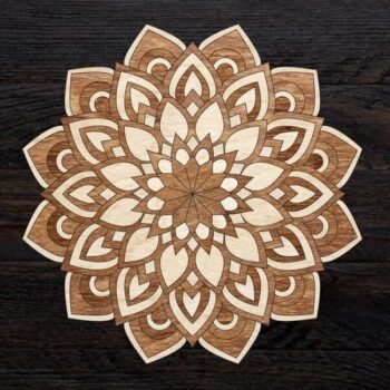 Intra απο ξύλο plywood 3mm-4mm πάχος – ξύλο τέχνης τοίχου με στρώματα ξύλου Mandala 20x20 cm INTRAVECTRY-MY558019 - Image 1