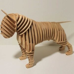 Intra απο ξύλο plywood 3mm-4mm πάχος – ξύλο 3D μοντέλου παζλ Bull Terrier Dog 15x15 cm INTRAVECTRY-MY555175