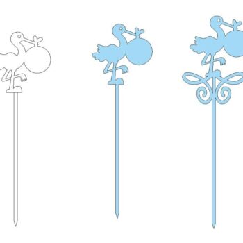 Intra απο ξύλο plywood 3mm-4mm πάχος – Stork Baby Shower Cake Topper File 25x30 cm INTRAVECTRY-MY555177 - Image 2