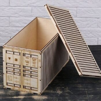 Intra απο ξύλο plywood 3mm-4mm πάχος – ξύλο Ξύλινου Μοντέλου Εμπορευματοκιβωτίου αποστολής 20x25 cm INTRAVECTRY-MY555183 - Image 1