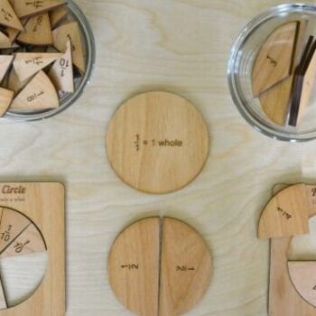 Intra απο ξύλο plywood 3mm-4mm πάχος – ξύλο τροχού εκμάθησης μαθηματικών κλασματικών κύκλων 40x40 cm INTRAVECTRY-MY555189 - Image 1