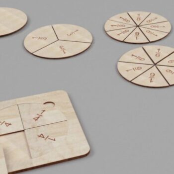 Intra απο ξύλο plywood 3mm-4mm πάχος – ξύλο τροχού εκμάθησης μαθηματικών κλασματικών κύκλων 40x40 cm INTRAVECTRY-MY555189 - Image 2