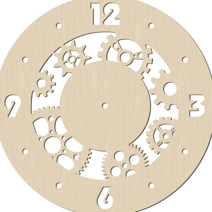 Intra απο ξύλο plywood 3mm-4mm πάχος – Ξύλινο ξύλο ρολογιού τοίχου Steampunk 20x25 cm INTRAVECTRY-MY561052