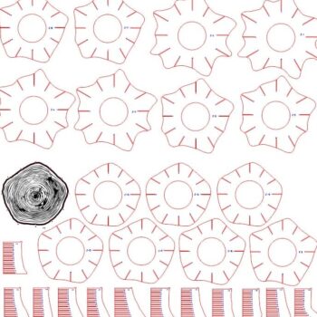 Intra απο ξύλο plywood 3mm-4mm πάχος – Παραμετρικό ξύλο σκαμνιού κορμού 30x35 cm INTRAVECTRY-MY555207 - Image 3