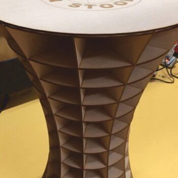 Intra απο ξύλο plywood 3mm-4mm πάχος – Παραμετρικό ξύλο σκαμπό Tower 35x40 cm INTRAVECTRY-MY555208 - Image 1