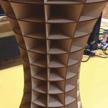 Intra απο ξύλο plywood 3mm-4mm πάχος – Παραμετρικό ξύλο σκαμπό Tower 35x40 cm INTRAVECTRY-MY555208 - Image 2