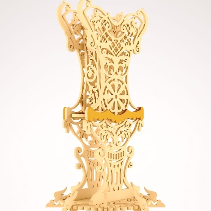 Intra απο ξύλο plywood 3mm-4mm πάχος – ξύλο διάταξης ξυλόγλυπτου βάζου 20x20 cm INTRAVECTRY-MY557208