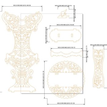 Intra απο ξύλο plywood 3mm-4mm πάχος – ξύλο διάταξης ξυλόγλυπτου βάζου 20x25 cm INTRAVECTRY-MY555210 - Image 4