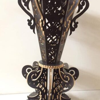 Intra απο ξύλο plywood 3mm-4mm πάχος – Ξύλινο Βάζο Λουλούδι 10x10 cm INTRAVECTRY-MY557209 - Image 1