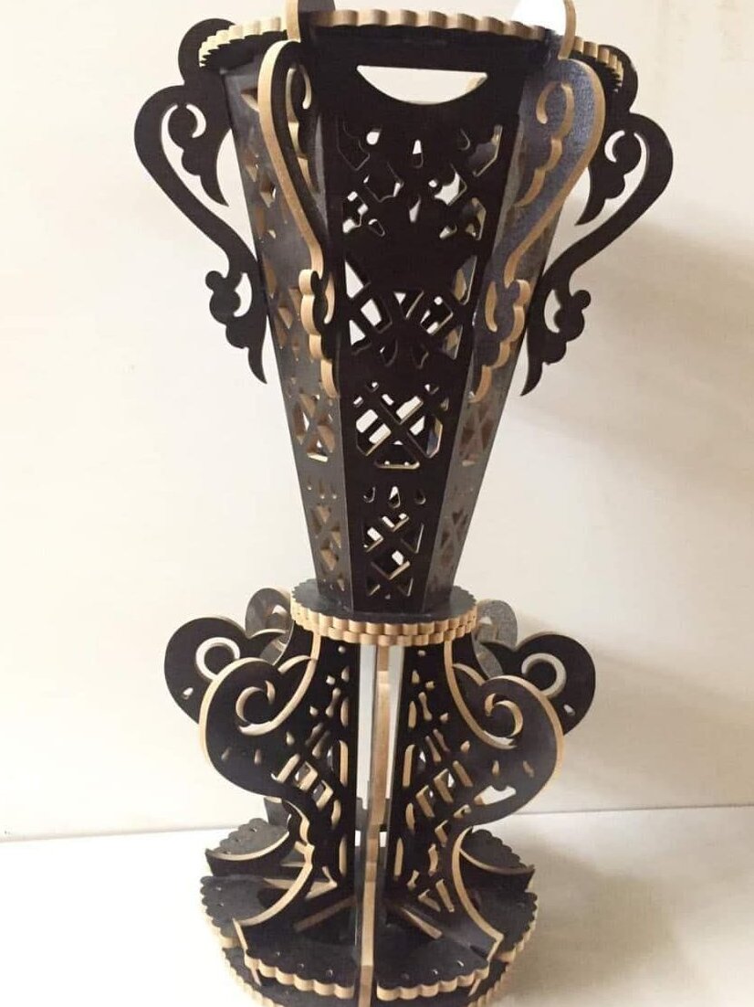 Intra απο ξύλο plywood 3mm-4mm πάχος – Ξύλινο Βάζο Λουλούδι 10x10 cm INTRAVECTRY-MY555211