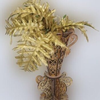 Intra απο ξύλο plywood 3mm-4mm πάχος – Ξύλινο Βάζο Λουλούδι 10x10 cm INTRAVECTRY-MY557209 - Image 2