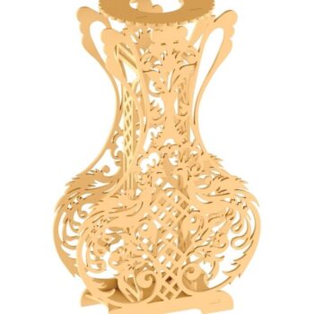 Intra απο ξύλο plywood 3mm-4mm πάχος – Σκαλιστό Ξύλινο Βάζο για Διακόσμηση σπιτιού 40x40 cm INTRAVECTRY-MY557210 - Image 1