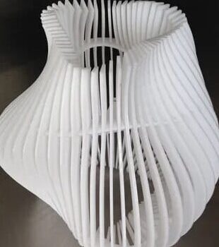 Intra απο ξύλο plywood 3mm-4mm πάχος – Μοντέρνο Παραμετρικό ξύλο Σκίασης Λαμπτήρα 45x50 cm INTRAVECTRY-MY557980 - Image 2