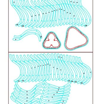 Intra απο ξύλο plywood 3mm-4mm πάχος – Μοντέρνο Παραμετρικό ξύλο Σκίασης Λαμπτήρα 45x50 cm INTRAVECTRY-MY557980 - Image 3