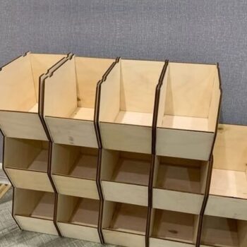 Intra απο ξύλο plywood 3mm-4mm πάχος – ξύλο κουτιού αποθήκευσης ξύλινων κάδων στοίβαξης 45x50 cm INTRAVECTRY-MY555223 - Image 1