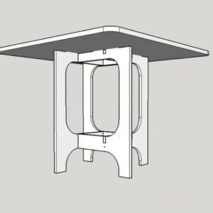 Intra απο ξύλο plywood 3mm-4mm πάχος – ξύλο σκαμπό σε στυλ Bauhaus 35x40 cm INTRAVECTRY-MY555231