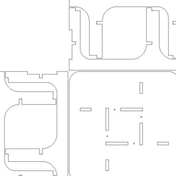 Intra απο ξύλο plywood 3mm-4mm πάχος – ξύλο σκαμπό σε στυλ Bauhaus 35x40 cm INTRAVECTRY-MY555231 - Image 2